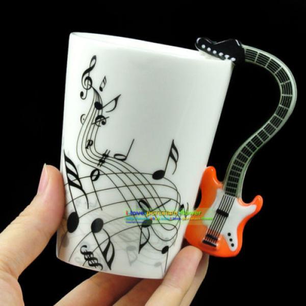 Porcelain martin strings acoustic 7.5OZ martin acoustic guitars 220ML martin guitar accessories Music martin guitar strings Coffee martin Tea Mug Orange Guitar Cup Christmas Gift #4 image